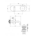 Carlo Frattini So Bateria umywalkowa ścienna Chrom F3171X5CR