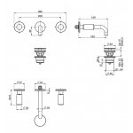 Carlo Frattini So Bateria umywalkowa 3-otworowa podtynkowa Chrom F3191/5CR