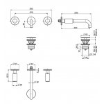 Carlo Frattini So Bateria umywalkowa 3-otworowa podtynkowa Chrom F3191L/5CR