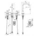 Carlo Frattini So Bateria umywalkowa 3-otworowa Chrom F3191ACR