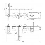 Carlo Frattini So Bateria wannowo-natryskowa podtynkowa z wylewką Chrom F3179X2CR