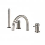 Carlo Frattini Spillo Steel Bateria wannowa nablatowa 4-otworowa Stal nierdzewna F3074INOX