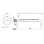 Carlo Frattini Spillo Steel Wylewka ścienna 211 mm Stal nierdzewna F2944INOX