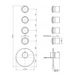 Carlo Frattini Spillo Steel Bateria podtynkowa termostatyczna z 4 zaworami wyjścia Stal nierdzewna F3083X4INOX