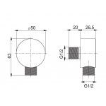 Carlo Frattini Spillo Steel Przyłącze kątowe Stal nierdzewna F2954INOX