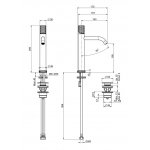 Carlo Frattini Spillo Tech Bateria umywalkowa jednouchwytowa z korkiem automatycznym Chrom F3031LXSVCR