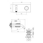 Carlo Frattini Spillo Tech Bateria umywalkowa ścienna z korkiem Chrom F3051X5VCR