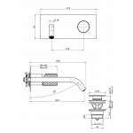 Carlo Frattini Spillo Tech Bateria umywalkowa ścienna z korkiem Chrom F3051LX5VCR