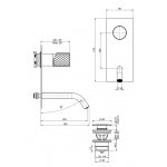 Carlo Frattini Spillo Tech Bateria umywalkowa ścienna z korkiem Chrom F3051VX5VCR