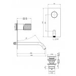 Carlo Frattini Spillo Tech Bateria umywalkowa ścienna z korkiem Chrom F3051VLX5VCR