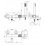 Carlo Frattini Spillo Tech Bateria wannowa z zestawem natryskowym ścienna Chrom F3034VCR