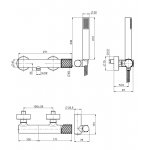Carlo Frattini Spillo Tech Bateria natryskowa ścienna z zestawem natryskowym Chrom F3035VCR