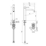 Carlo Frattini Spillo Up Bateria umywalkowa jednouchwytowa Chrom F3031LXSCR