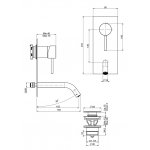 Carlo Frattini Spillo Up Bateria umywalkowa podtynkowa Chrom F3051VX5CR