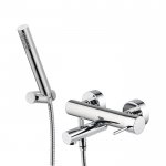 Carlo Frattini Spillo Up Bateria natryskowo-wannowa ścienna z zestawem natryskowym Chrom F3034CR