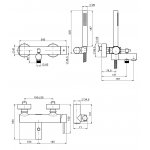 Carlo Frattini Spillo Up Bateria natryskowo-wannowa ścienna z zestawem natryskowym Chrom F3034CR
