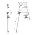 Carlo Frattini Spot Bateria umywalkowa z korkiem klik-klak Chrom F3001LCR