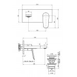 Carlo Frattini Spot Bateria umywalkowa ścienna z korkiem klik-klak Chrom F3021X5CR
