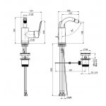 Carlo Frattini Spot Bateria bidetowa jednouchwytowa z korkiem automatycznym Chrom F3012CR