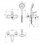 Carlo Frattini Spot Bateria wannowo-natryskowa z zestawem natryskowym Chrom F3004CR