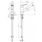 Carlo Frattini Spot Bateria kuchenna z wyciąganą wylewką Chrom F3008CR