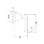 Carlo Frattini Style Pojedynczy haczyk na ręcznik Chrom F6044/1CR