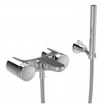 Carlo Frattini Texture Collection Bateria natryskowa z zestawem natryskowym Chrom F5604VCR