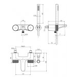 Carlo Frattini Texture Collection Bateria natryskowa z zestawem natryskowym Chrom F5604VCR