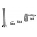 Carlo Frattini Texture Collection Bateria wannowa 5-otworowa z zestawem natryskowym Chrom F5614VCR