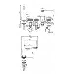 Carlo Frattini Texture Collection Bateria wannowa 5-otworowa z zestawem natryskowym Chrom F5614VCR