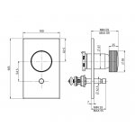 Carlo Frattini Texture Collection Bateria wannowo-natryskowa podtynkowa z 2 przełącznikami Chrom F5609X2VCR