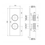 Carlo Frattini Texture Collection Bateria wannowo-natryskowa podtynkowa z przełącznikiem 2/3 wylotów Chrom F5609X6VCR