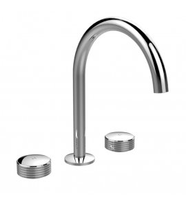 Carlo Frattini Texture Collection Bateria umywalkowa 3-otworowa z obrotową wylewką Chrom F5611VCR