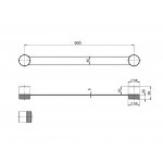Carlo Frattini Texture Collection Wieszak na ręcznik 60 cm Chrom F6100/60HCR