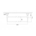 Carlo Frattini Victory Podwójny wieszak na ręcznik 60 cm Chrom F6061/60CR