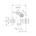 Carlo Frattini Zawór przyłączeniowy do baterii, do pralki Chrom F209/1CR