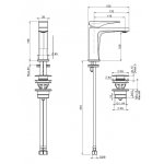 Carlo Frattini Zeta Bateria umywalkowa jednouchwytowa z korkiem Chrom F3961NCR
