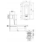 Carlo Frattini Zeta Bateria umywalkowa podtynkowa (pionowa) z korkiem Chrom F3971VLX5CR