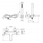 Carlo Frattini Zeta Bateria wannowo-natryskowa z zestawem natryskowym Chrom F3964CR
