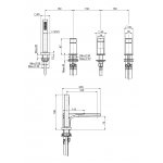 Carlo Frattini Zeta Bateria wannowo 4-otworowa Chrom F3974CR