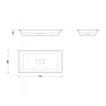 Casa Di Vanna Bosa Umywalka stawiana na blat 71x35 Biały połysk Bosa710350GW