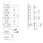 CEA BAR Bateria prysznicowa ścienna termostatyczna z 3 zaworami odcinającymi element zewnętrzny Satin Stainless Steel BAR74S