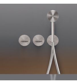 CEA BAR Bateria wannowa/prysznicowa ścienna termostatyczna z przełącznikiem 2/3-drożnym, słuchawką i wężem element zewnętrzny Satin Stainless Steel BAR69HIS