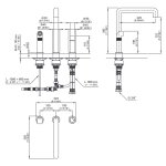 CEA Cartesio Bateria kuchenna 3-otworowa z obrotową i wyciąganą wylewką, z automatycznym przełącznikiem Satin Stainless Steel CAR08S