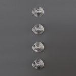 CEA Cartesio Bateria prysznicowa ścienna termostatyczna z 3 zaworami odcinającymi element zewnętrzny Satin Stainless Steel CAR62S