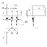 CEA Cartesio Bateria umywalkowa 3-otworowa z obrotową wylewką H22 cm Satin Stainless Steel CAR92S