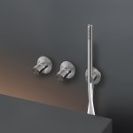 CEA Cartesio Bateria wannowa/prysznicowa ścienna z słuchawką i wężem element zewnętrzny Satin Stainless Steel CAR54WS