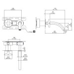 CEA Cross Bateria umywalkowa ścienna z wylewką 17 cm element zewnętrzny Satin Stainless Steel CRX08S