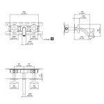 CEA Cross Bateria umywalkowa ścienna z wylewką 12,5 cm element zewnętrzny Satin Stainless Steel CRX15S