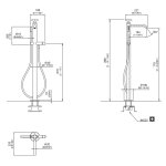 CEA Cross Bateria wannowa wolnostojąca ze słuchawką i wężem element zewnętrzny Satin Stainless Steel CRX27WS
